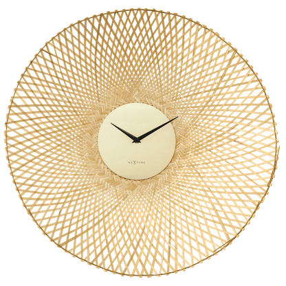 Wall clock 60cm-Silent-Brown/Black-Bamboo-NeXtime 'Vortex' Wall Clock NeXtime Clocks