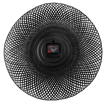 Wall clock 60cm-Silent-Brown/Black-Bamboo-NeXtime 'Vortex' Wall Clock NeXtime Clocks