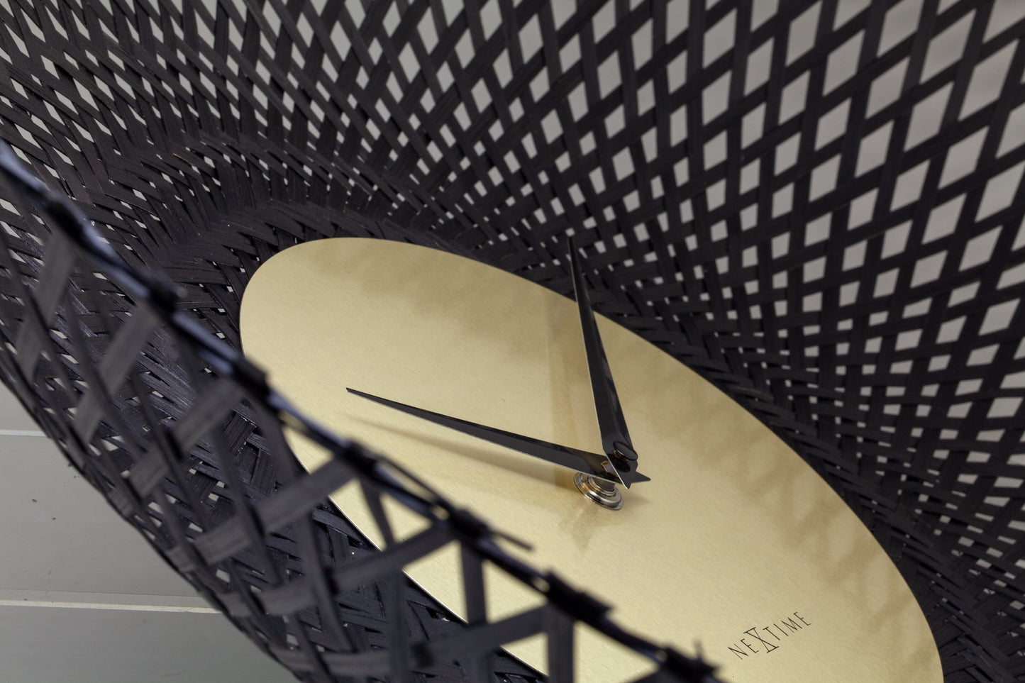 Wall clock 60cm-Silent-Brown/Black-Bamboo-NeXtime 'Vortex' Wall Clock NeXtime Clocks