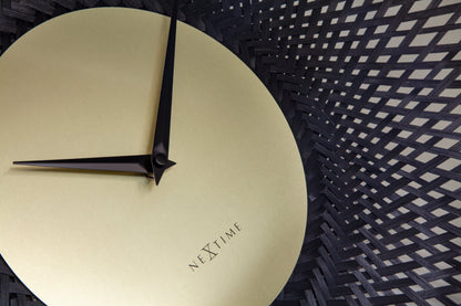 Wall clock 60cm-Silent-Brown/Black-Bamboo-NeXtime 'Vortex' Wall Clock NeXtime Clocks