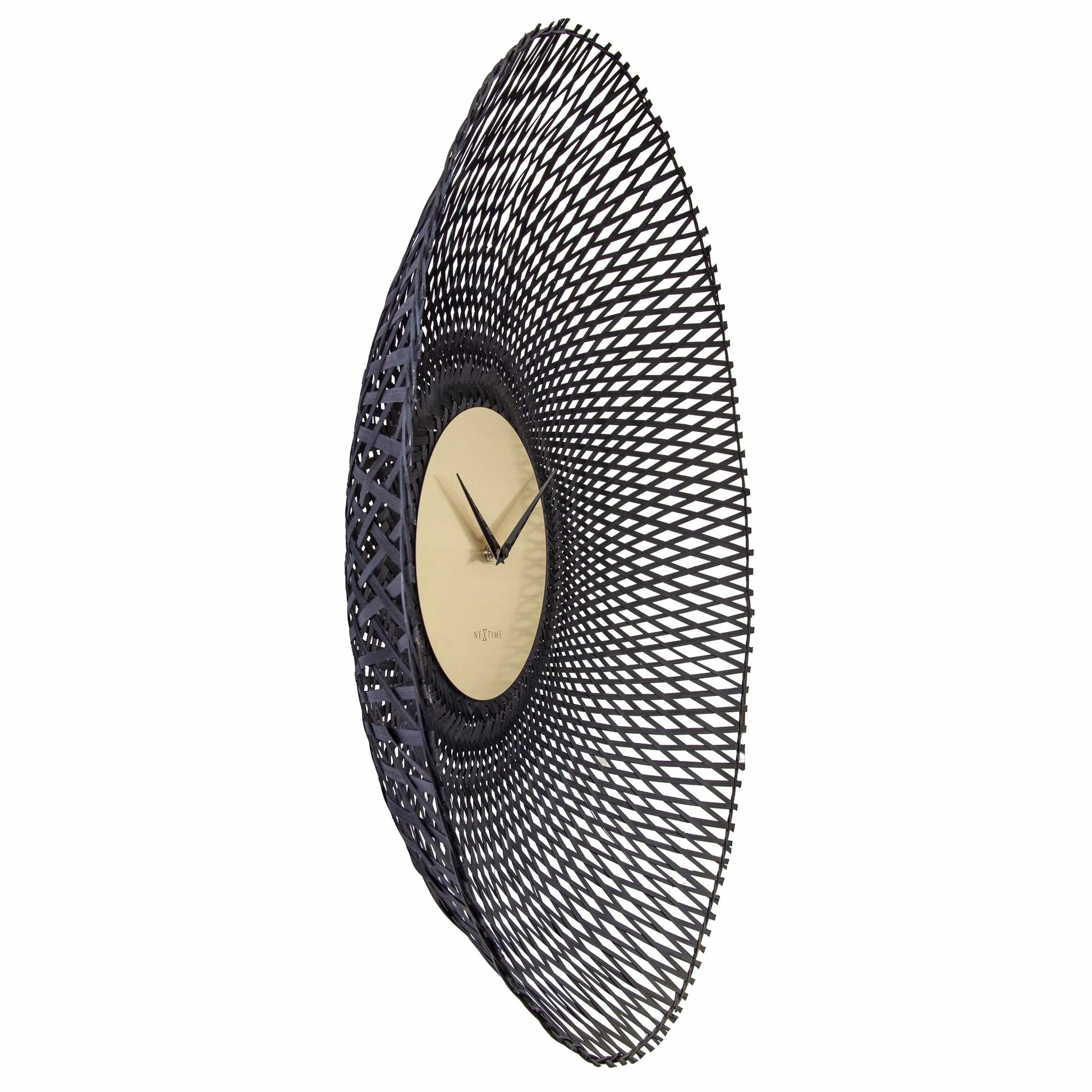 Wall clock 60cm-Silent-Brown/Black-Bamboo-NeXtime 'Vortex' Wall Clock NeXtime Clocks