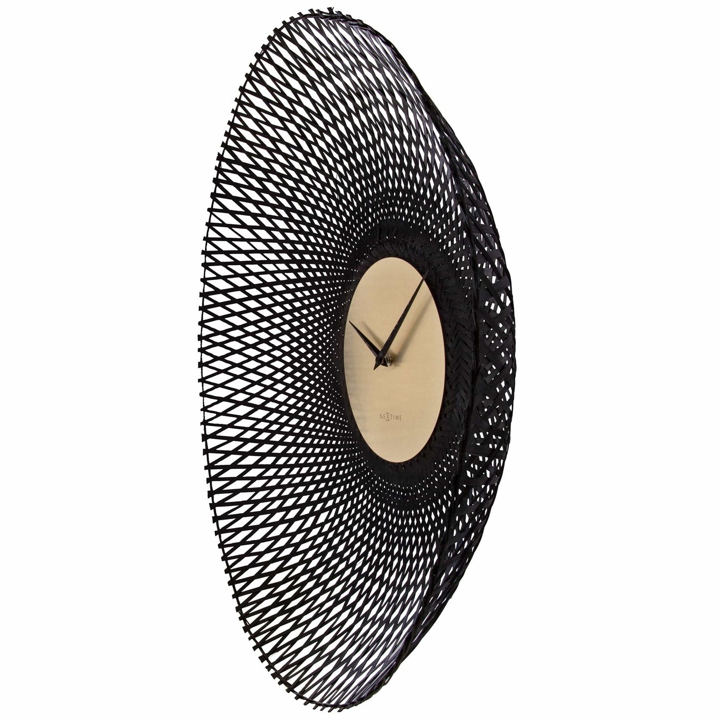 Wall clock 60cm-Silent-Brown/Black-Bamboo-NeXtime 'Vortex' Wall Clock NeXtime Clocks