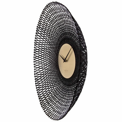 Wall clock 60cm-Silent-Brown/Black-Bamboo-NeXtime 'Vortex' Wall Clock NeXtime Clocks