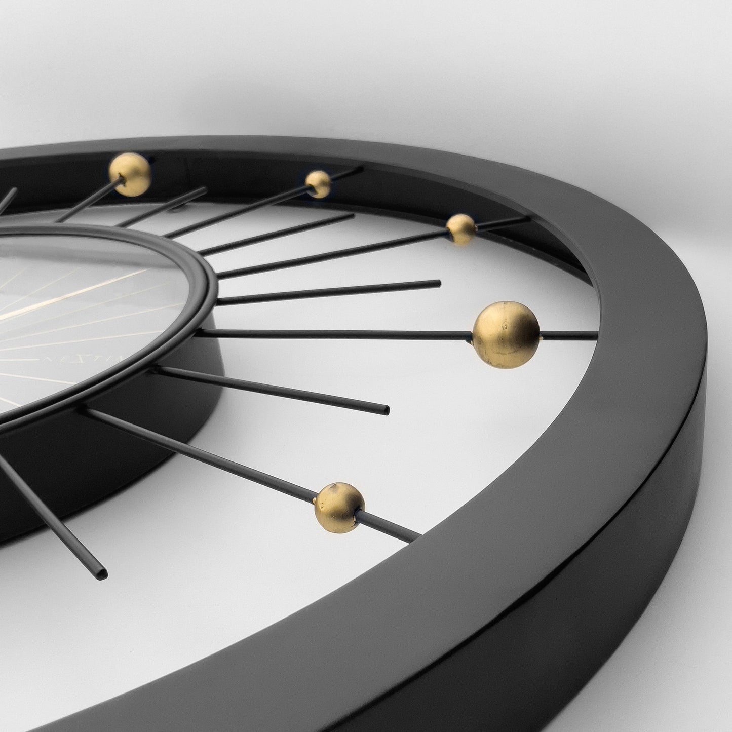 Wall clock 90cm-Silent-Black-Metal-NeXtime 'Orbit Large' Wall Clock NeXtime Clocks