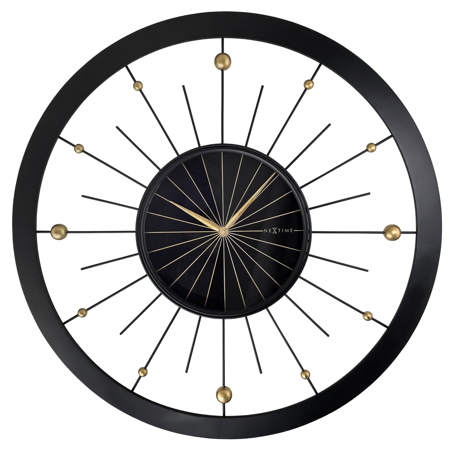 Wall clock 90cm-Silent-Black-Metal-NeXtime 'Orbit Large' Wall Clock NeXtime Clocks