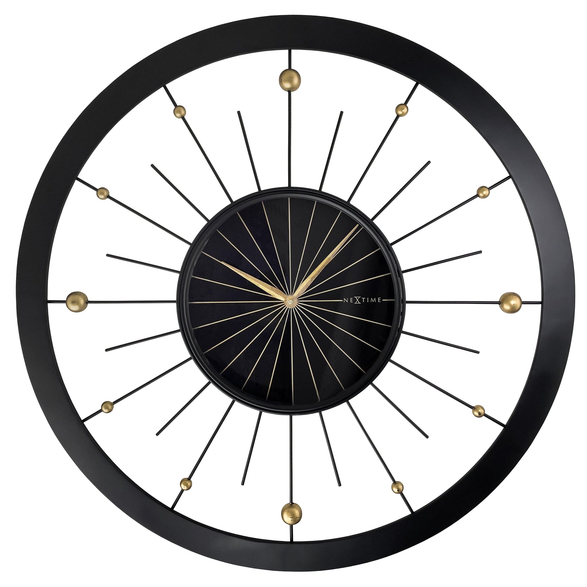 Wall clock 90cm-Silent-Black-Metal-NeXtime 'Orbit Large' Wall Clock NeXtime Clocks