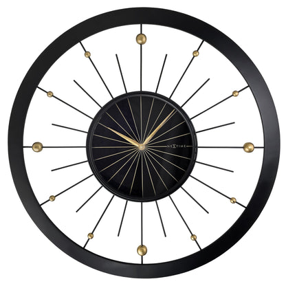 Wall clock 90cm-Silent-Black-Metal-NeXtime 'Orbit Large' Wall Clock NeXtime Clocks