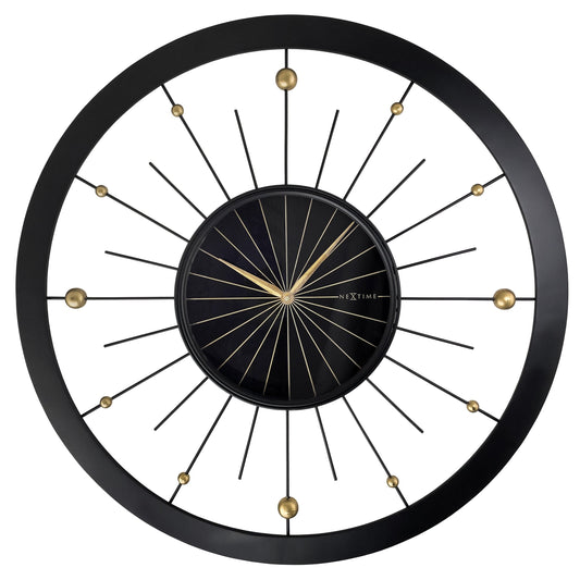 Wall clock 90cm-Silent-Black-Metal-NeXtime 'Orbit Large' Wall Clock NeXtime Clocks