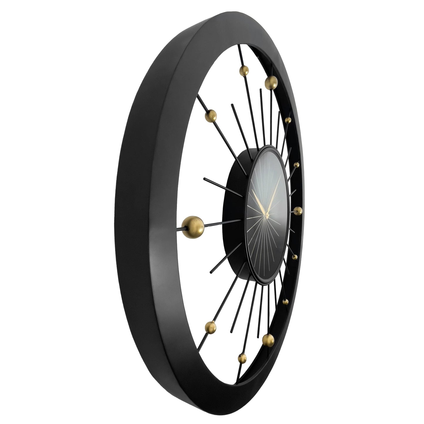 Wall clock 90cm-Silent-Black-Metal-NeXtime 'Orbit Large' Wall Clock NeXtime Clocks