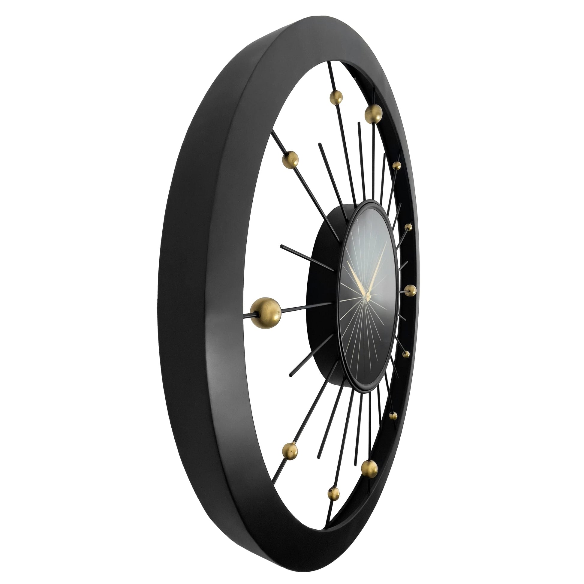 Wall clock 90cm-Silent-Black-Metal-NeXtime 'Orbit Large' Wall Clock NeXtime Clocks