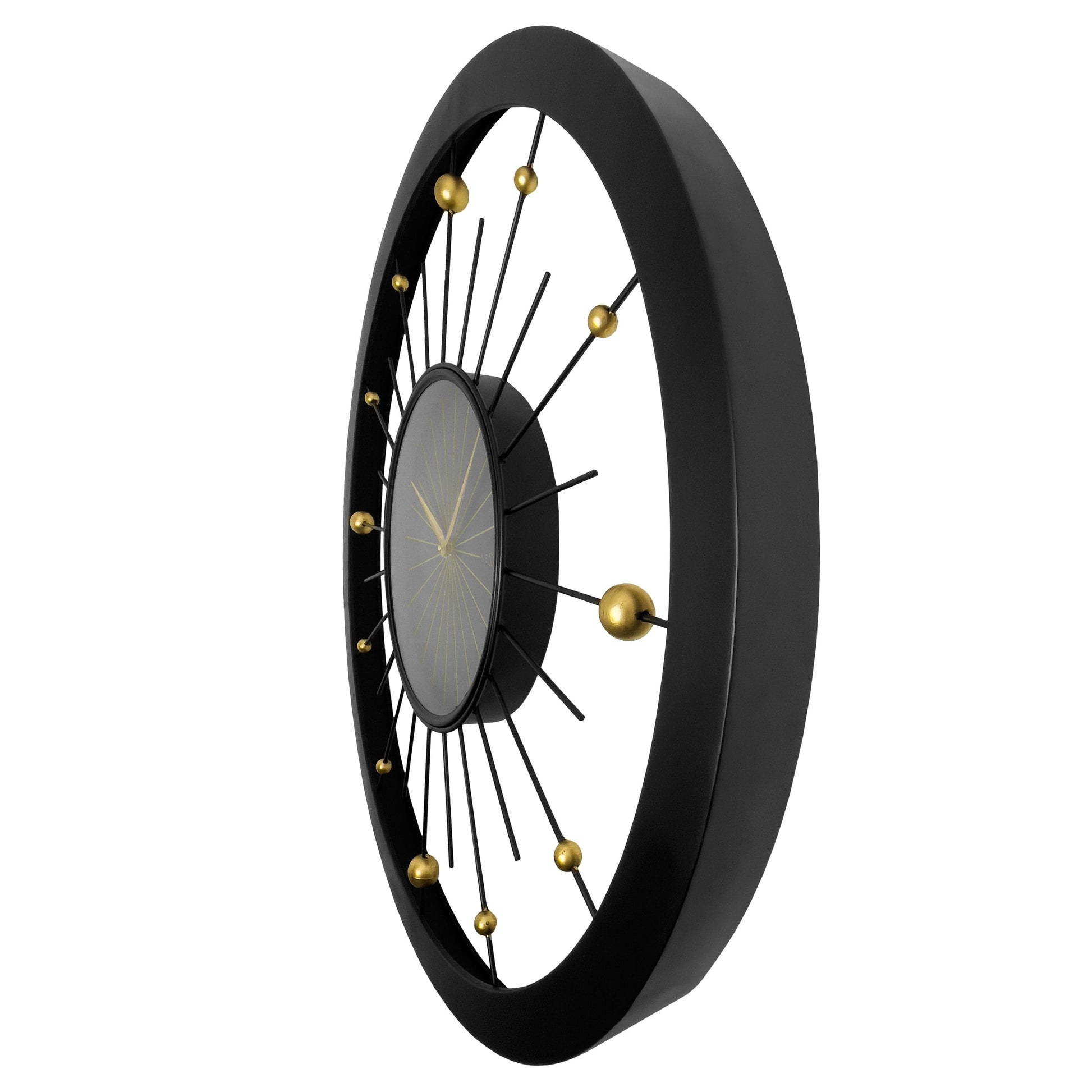 Wall clock 90cm-Silent-Black-Metal-NeXtime 'Orbit Large' Wall Clock NeXtime Clocks