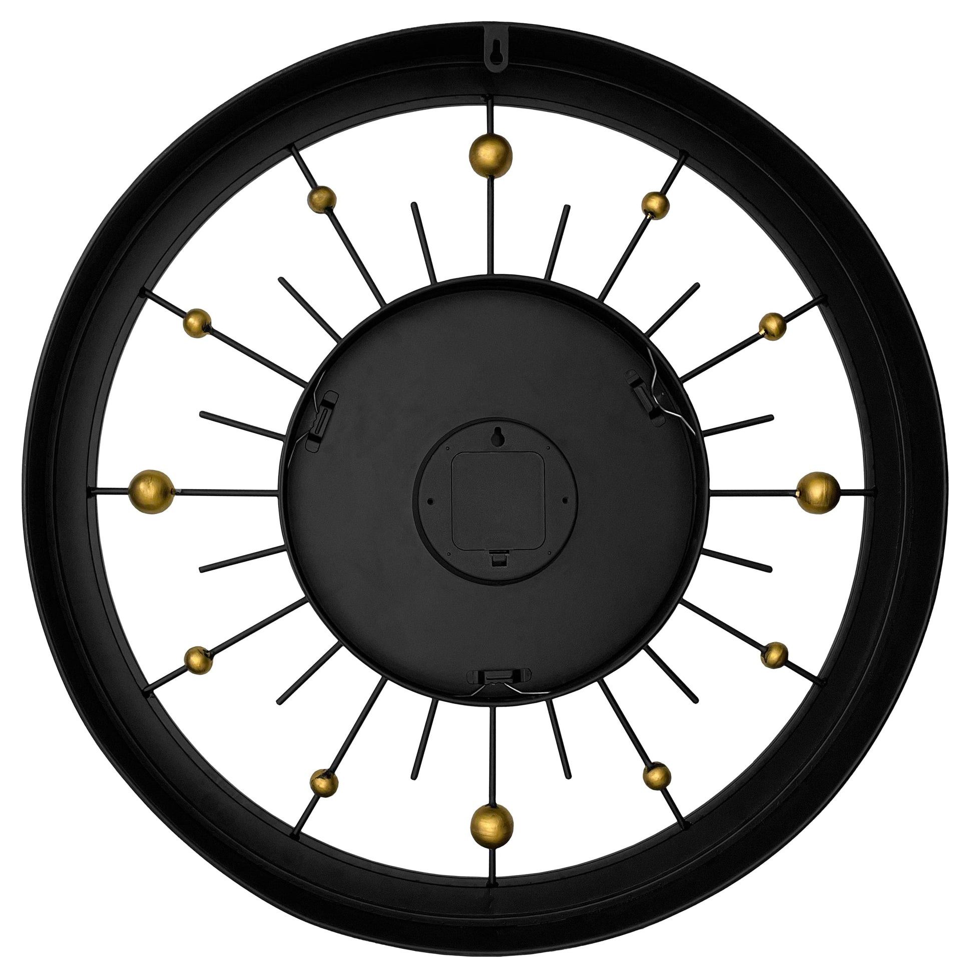 Wall clock 60cm-Silent-Black-Metal-NeXtime 'Orbit' Wall Clock NeXtime Clocks