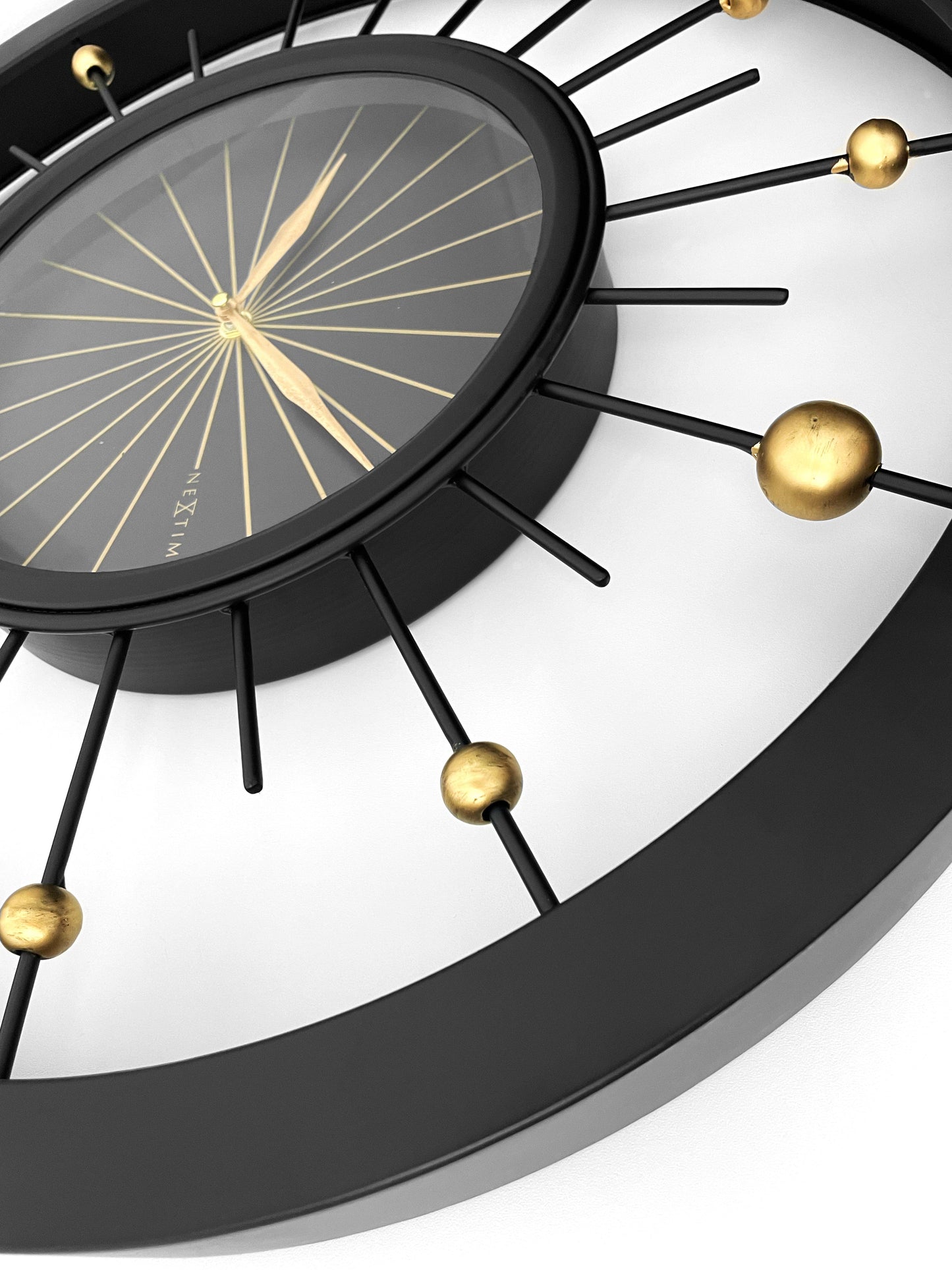 Wall clock 60cm-Silent-Black-Metal-NeXtime 'Orbit' Wall Clock NeXtime Clocks