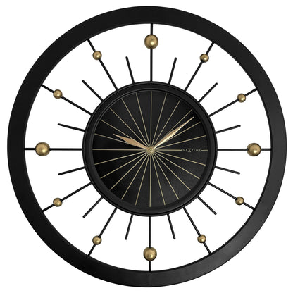 Wall clock 60cm-Silent-Black-Metal-NeXtime 'Orbit' Wall Clock NeXtime Clocks