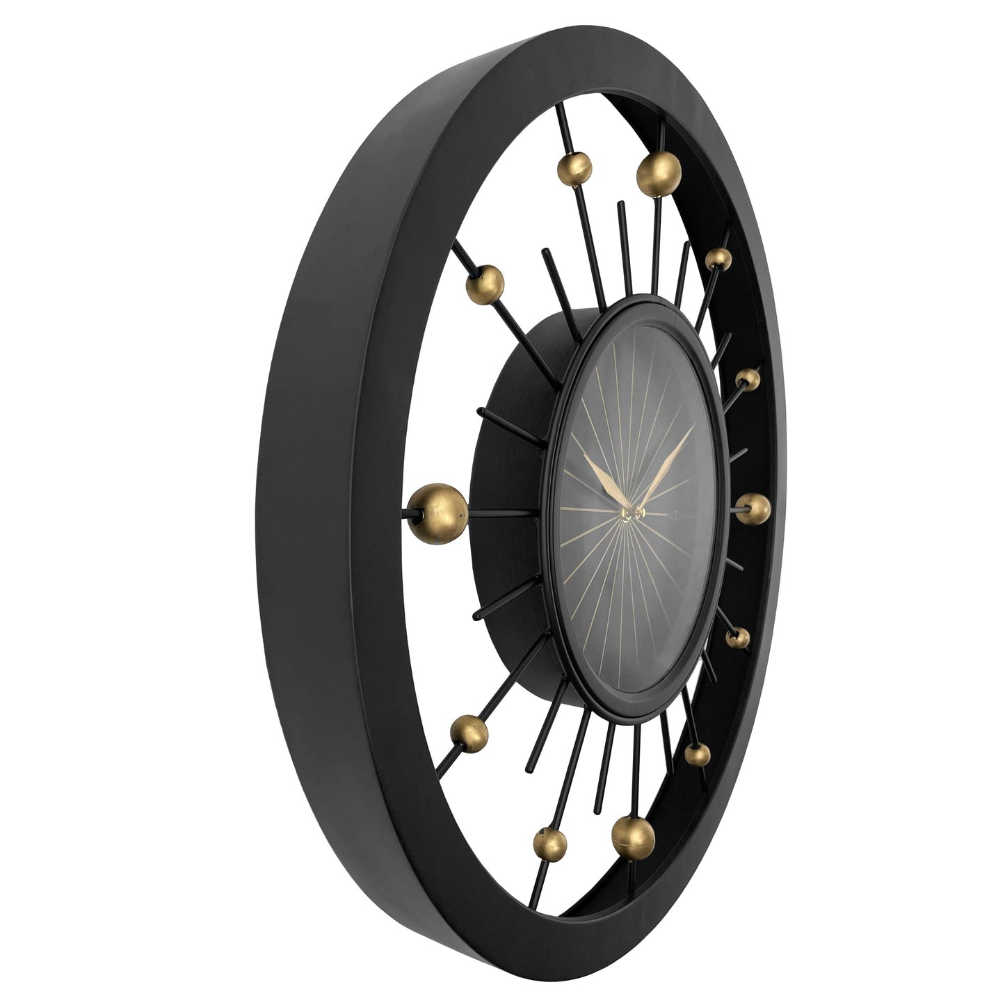 Wall clock 60cm-Silent-Black-Metal-NeXtime 'Orbit' Wall Clock NeXtime Clocks