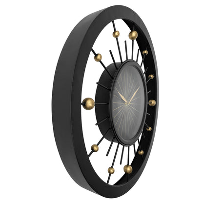 Wall clock 60cm-Silent-Black-Metal-NeXtime 'Orbit' Wall Clock NeXtime Clocks