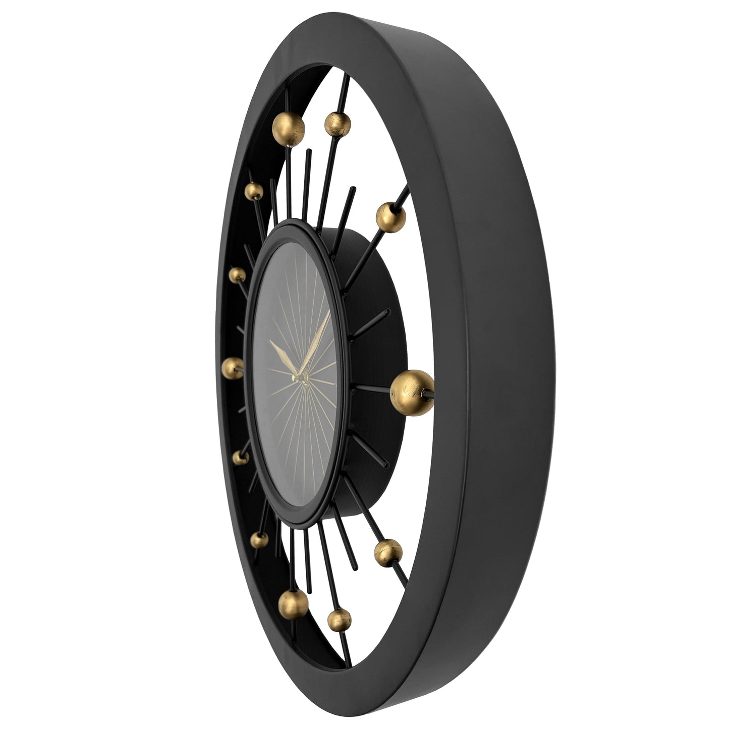 Wall clock 60cm-Silent-Black-Metal-NeXtime 'Orbit' Wall Clock NeXtime Clocks