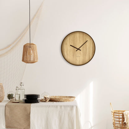 Wall clock 50cm-Silent-Dark Brown/Light Brown-Plastic-NeXtime 'Oslo Large' Wall Clock NeXtime Clocks