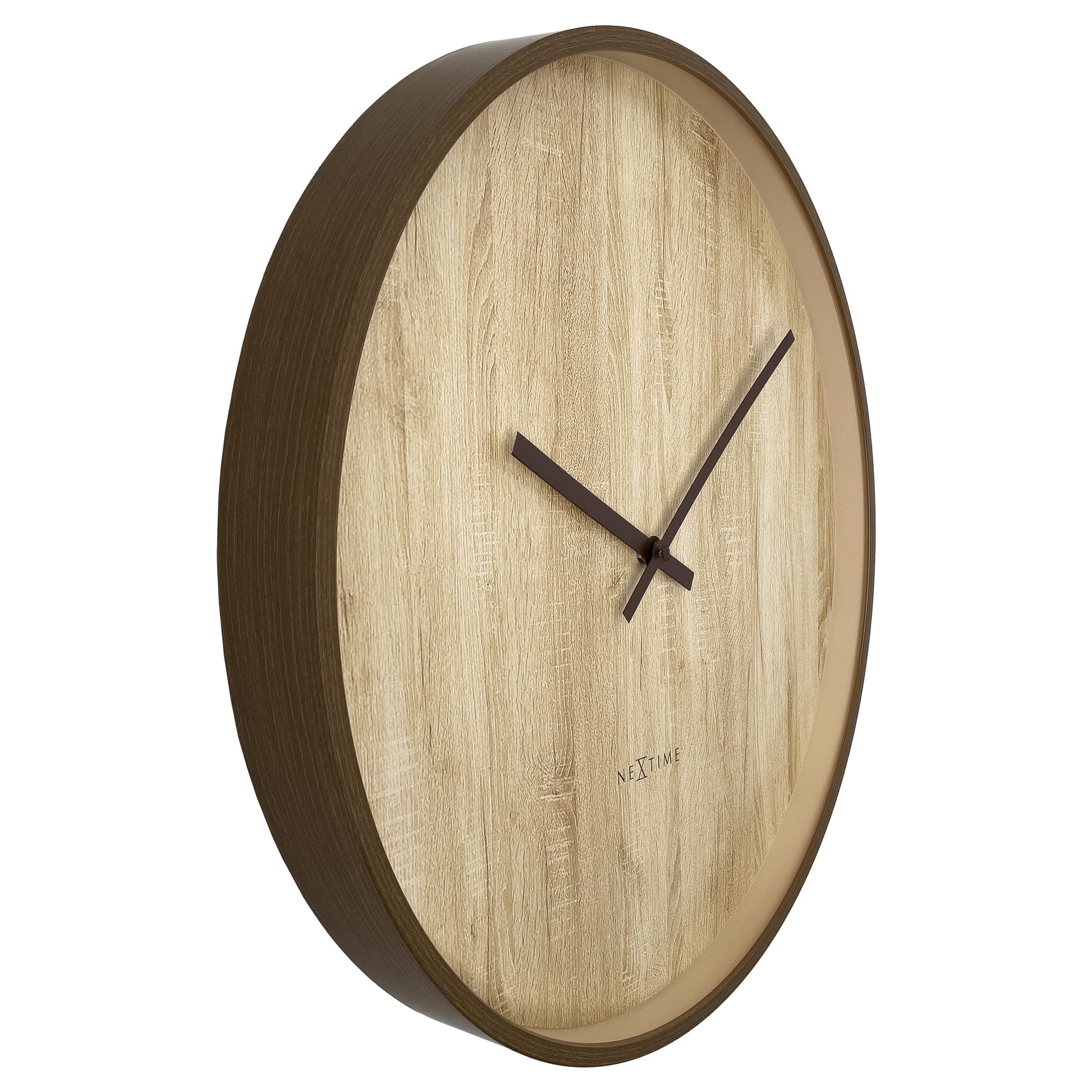 Wall clock 50cm-Silent-Dark Brown/Light Brown-Plastic-NeXtime 'Oslo Large' Wall Clock NeXtime Clocks