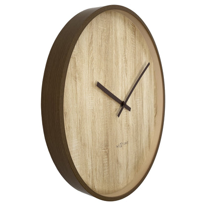 Wall clock 50cm-Silent-Dark Brown/Light Brown-Plastic-NeXtime 'Oslo Large' Wall Clock NeXtime Clocks