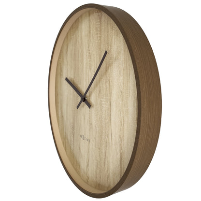 Wall clock 50cm-Silent-Dark Brown/Light Brown-Plastic-NeXtime 'Oslo Large' Wall Clock NeXtime Clocks