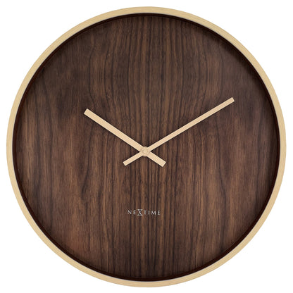 Wall clock 50cm-Silent-Dark Brown/Light Brown-Plastic-NeXtime 'Oslo Large' Brown Brown Wall Clock NeXtime Clocks