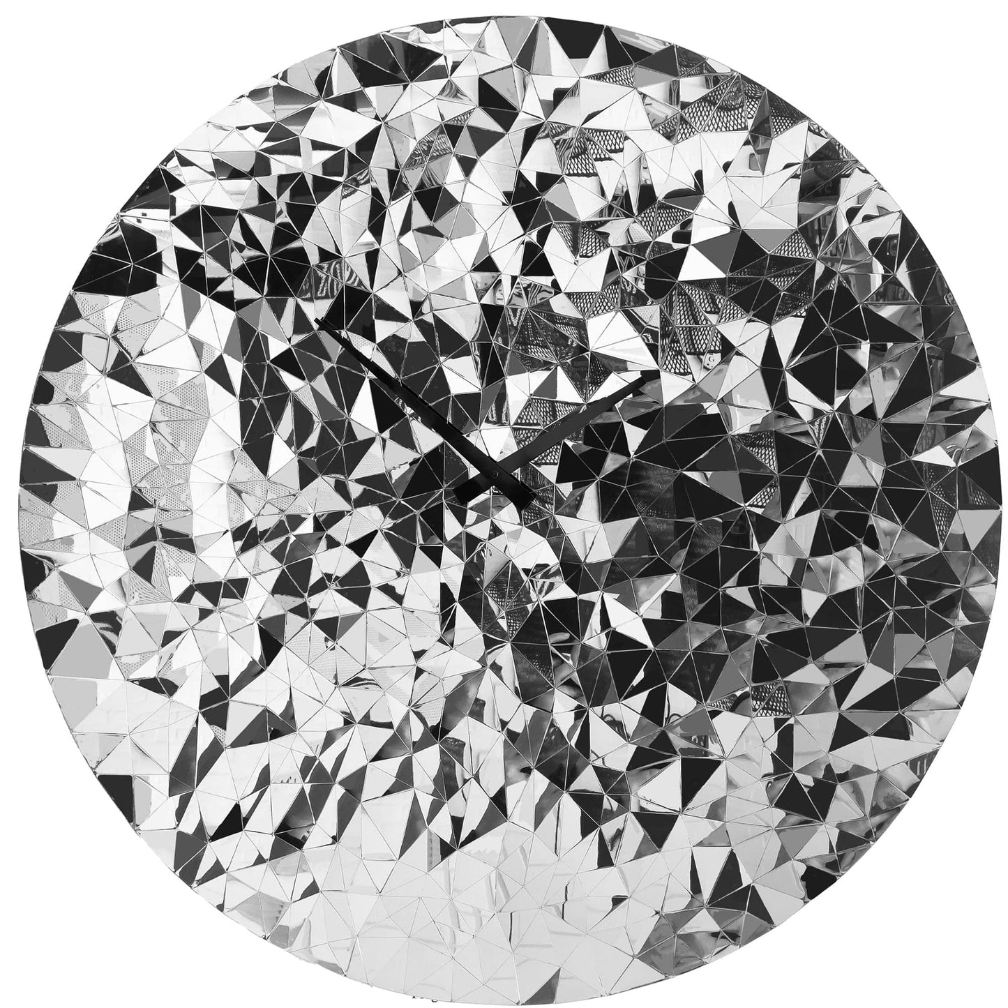 Wall clock 80cm-Silent-Chrome-Stainless Steel-NeXtime 'Fragments' Wall Clock NeXtime Clocks