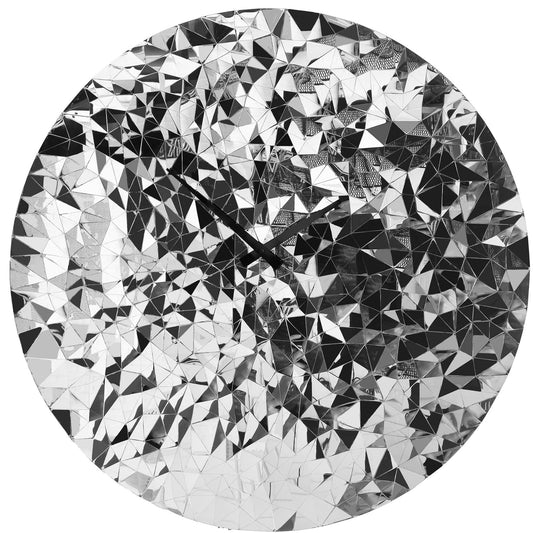 Wall clock 80cm-Silent-Chrome-Stainless Steel-NeXtime 'Fragments' Wall Clock NeXtime Clocks