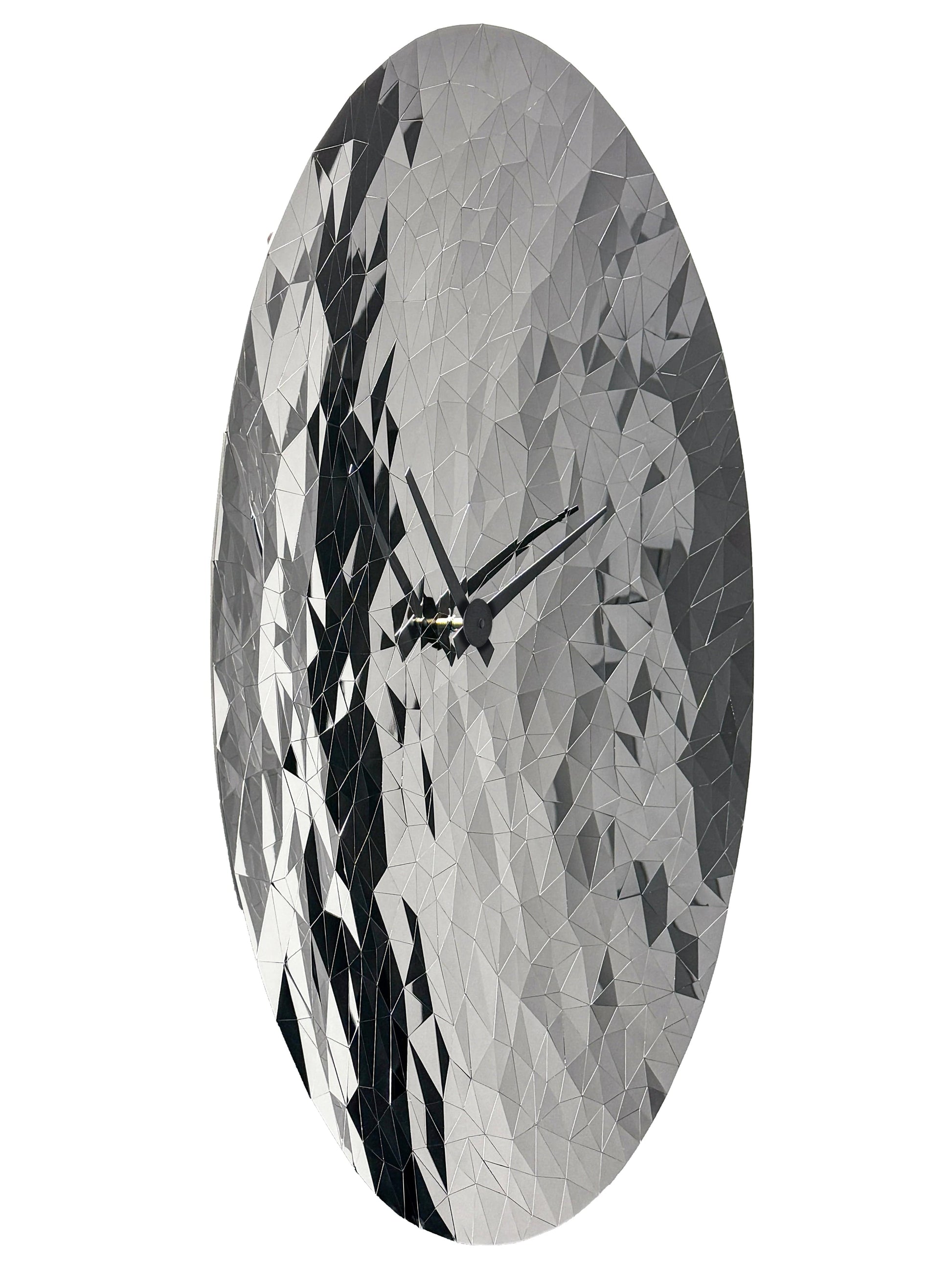 Wall clock 80cm-Silent-Chrome-Stainless Steel-NeXtime 'Fragments' Wall Clock NeXtime Clocks