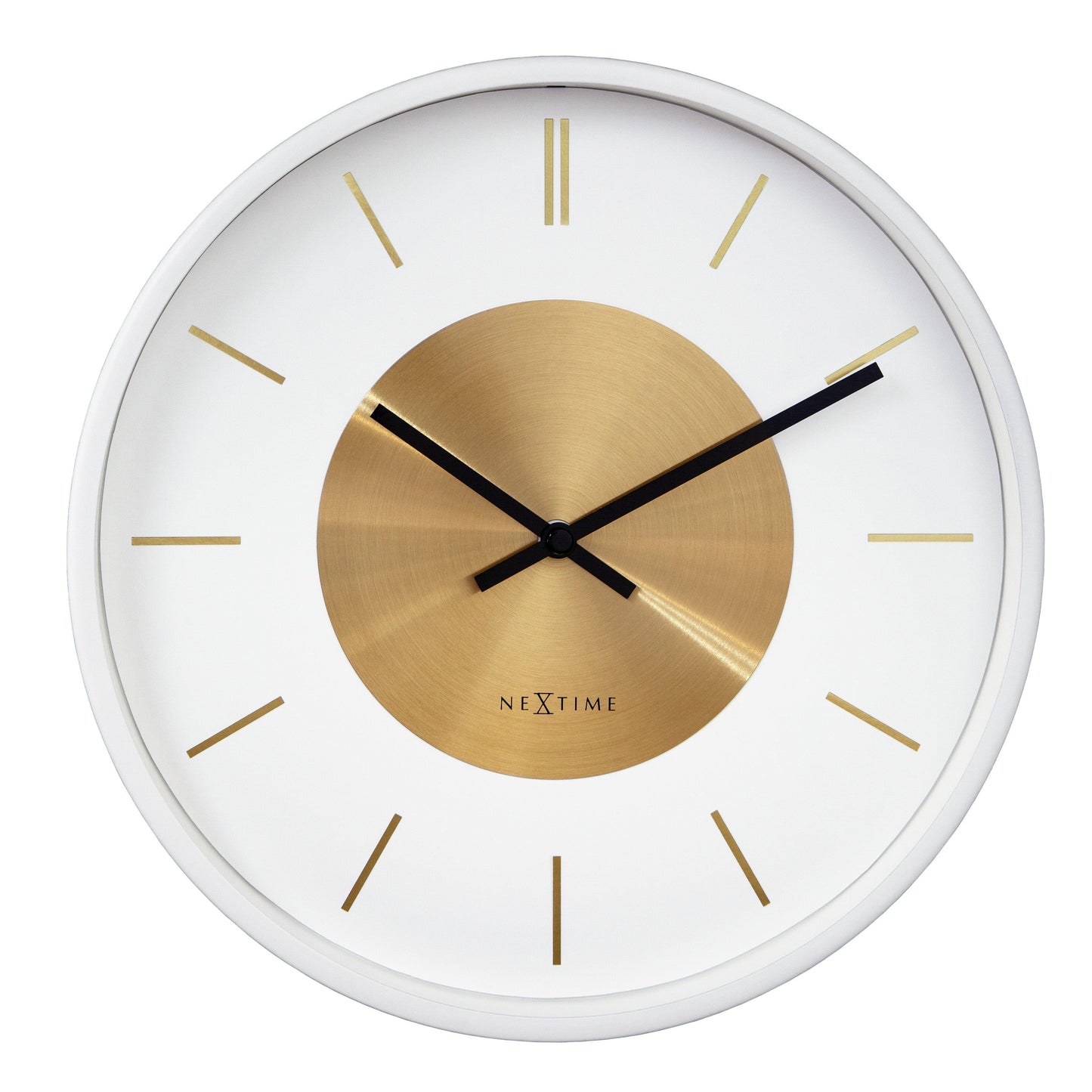 Wall Clock 25cm-Silent-Metal-NeXtime 'Retro II' Gold Gold Wall clock NeXtime Clocks