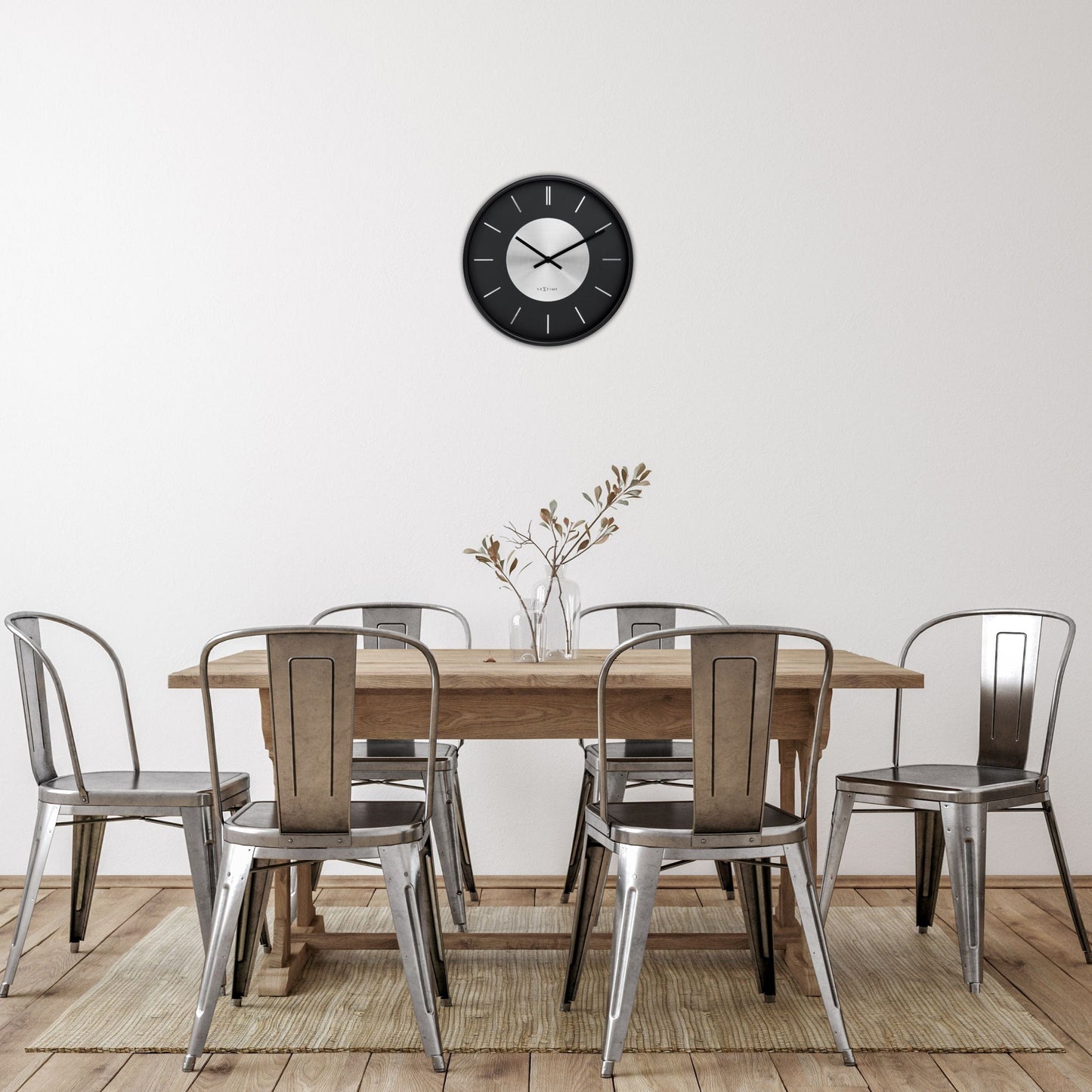 Wall Clock 25cm-Silent-Metal-NeXtime 'Retro II' Wall clock NeXtime Clocks