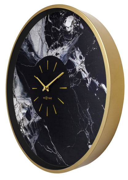 Large Wall Clock 48cm-Silent-Aluminium-NeXtime 'Marble Duo' Wall clock NeXtime Clocks
