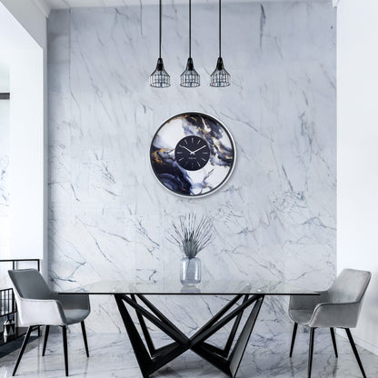 Large Wall Clock 48cm-Silent-Aluminium-NeXtime 'Marble Duo' Wall clock NeXtime Clocks