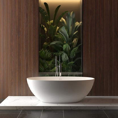 Chiek vrijstaand bad Wiesbaden 165X75 cm in massief oppervlak, mat wit