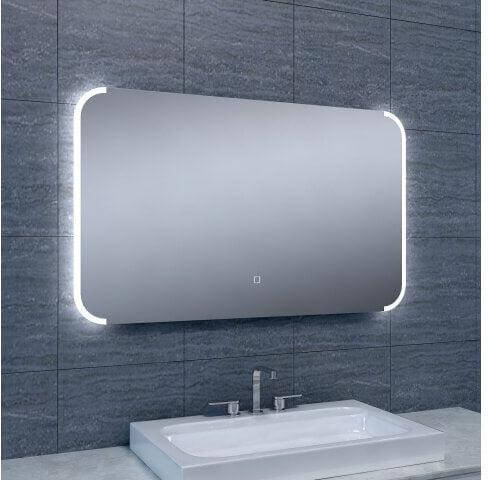 Wiesbaden spiegel met beugel, dimbare LED en spiegelverwarming (verkrijgbaar in alle maten) Badkamerspiegel Sanitairluxe
