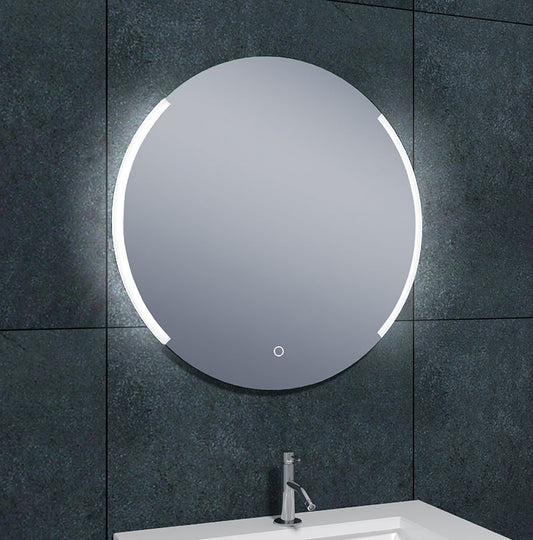 Ronde LED Spiegel Wiesbaden met Dimbare Verlichting en Condensvrije Zone – 80 cm Badkamerspiegel Sanitairluxe