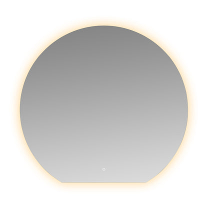 Tramonto Ronde Badkamerspiegel Wiesbaden met LED Dimbaar en Spiegelverwarming 120 X 112 X 0,3 Cm Badkamerspiegel Sanitairluxe