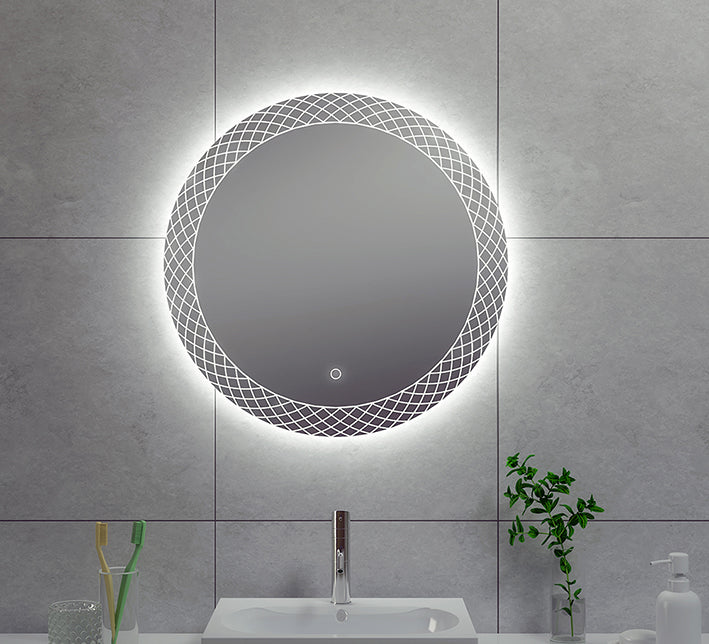 Deco Ronde Badkamerspiegel Wiesbaden met LED Verlichting 60 Cm Badkamerspiegel Sanitairluxe