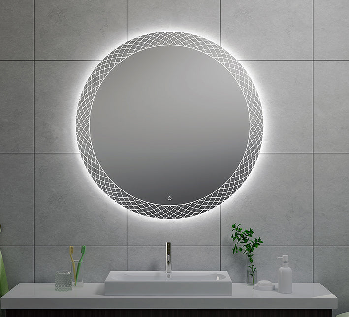 Deco Ronde Badkamerspiegel Wiesbaden met LED-verlichting en condensvrij 100 Cm Badkamerspiegel Sanitairluxe
