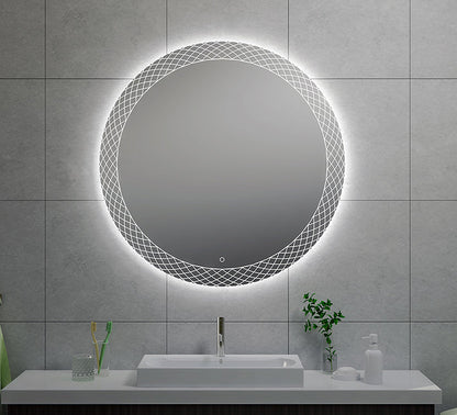 Deco Ronde Badkamerspiegel Wiesbaden met LED-verlichting en condensvrij 100 Cm Badkamerspiegel Sanitairluxe
