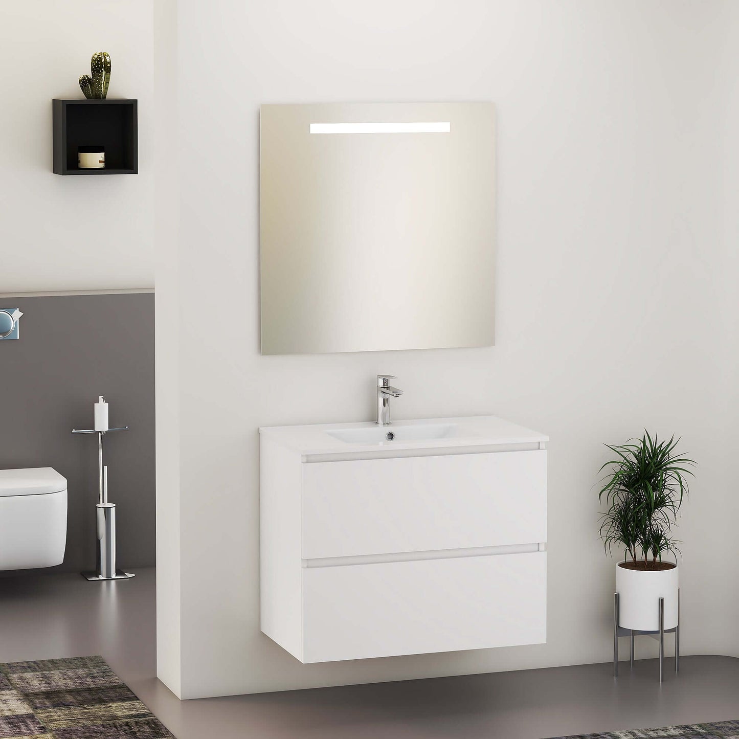 SEPHIA compleet badmeubel 80cm mat wit Badkamermeubelen -> Complete badkamermeubelsets Sanitairluxe