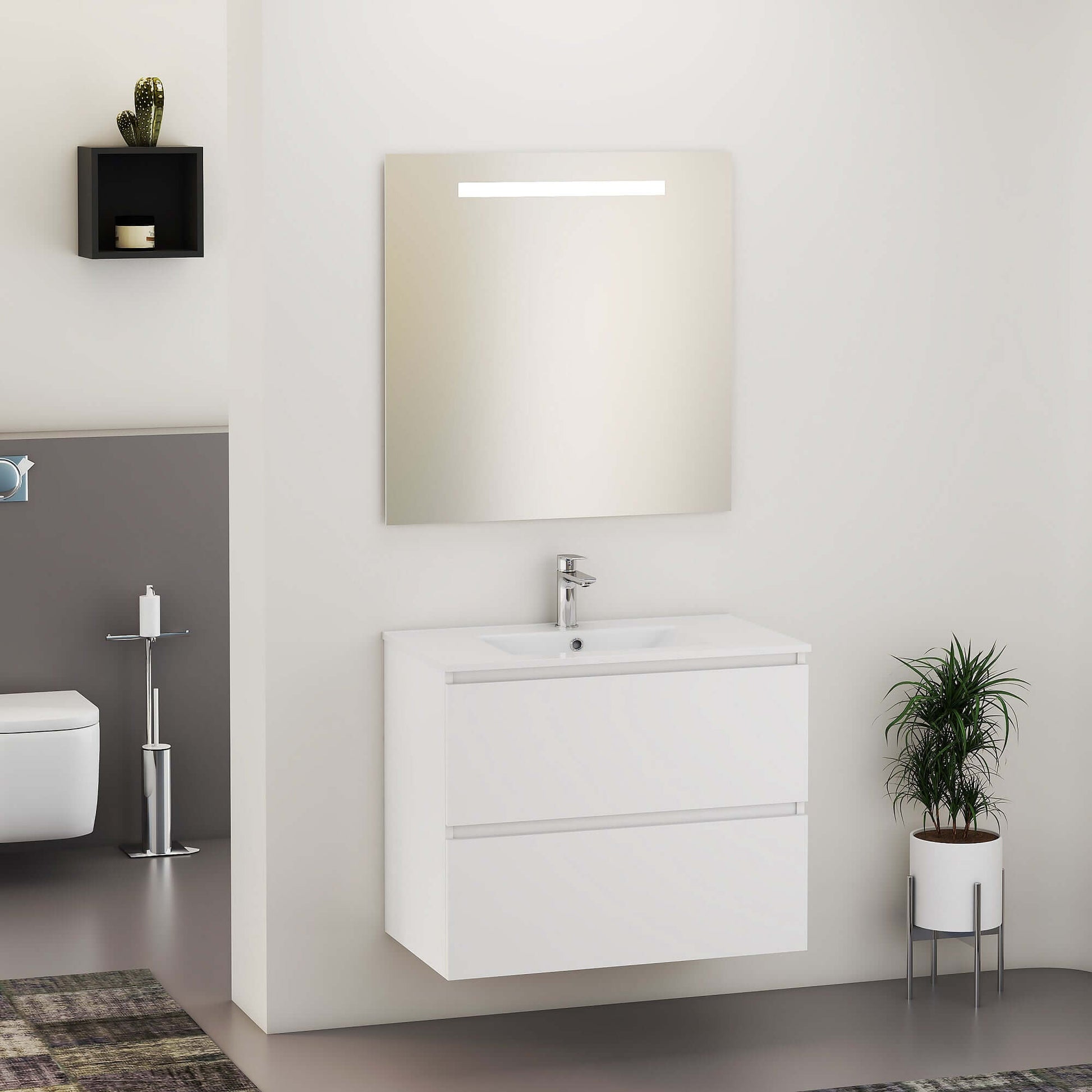 SEPHIA compleet badmeubel 80cm mat wit Badkamermeubelen -> Complete badkamermeubelsets Sanitairluxe