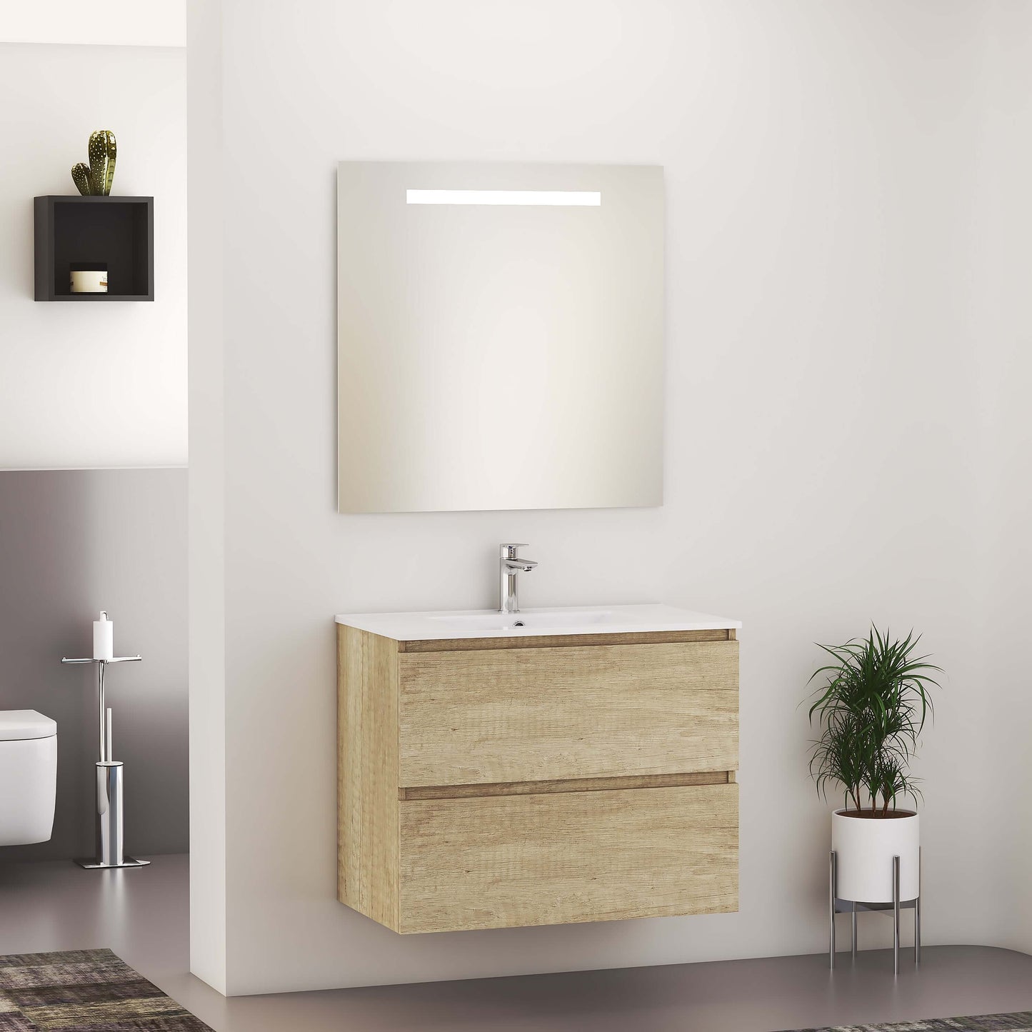 SEPHIA compleet badmeubel 80cm nature Badkamermeubelen -> Complete badkamermeubelsets Sanitairluxe