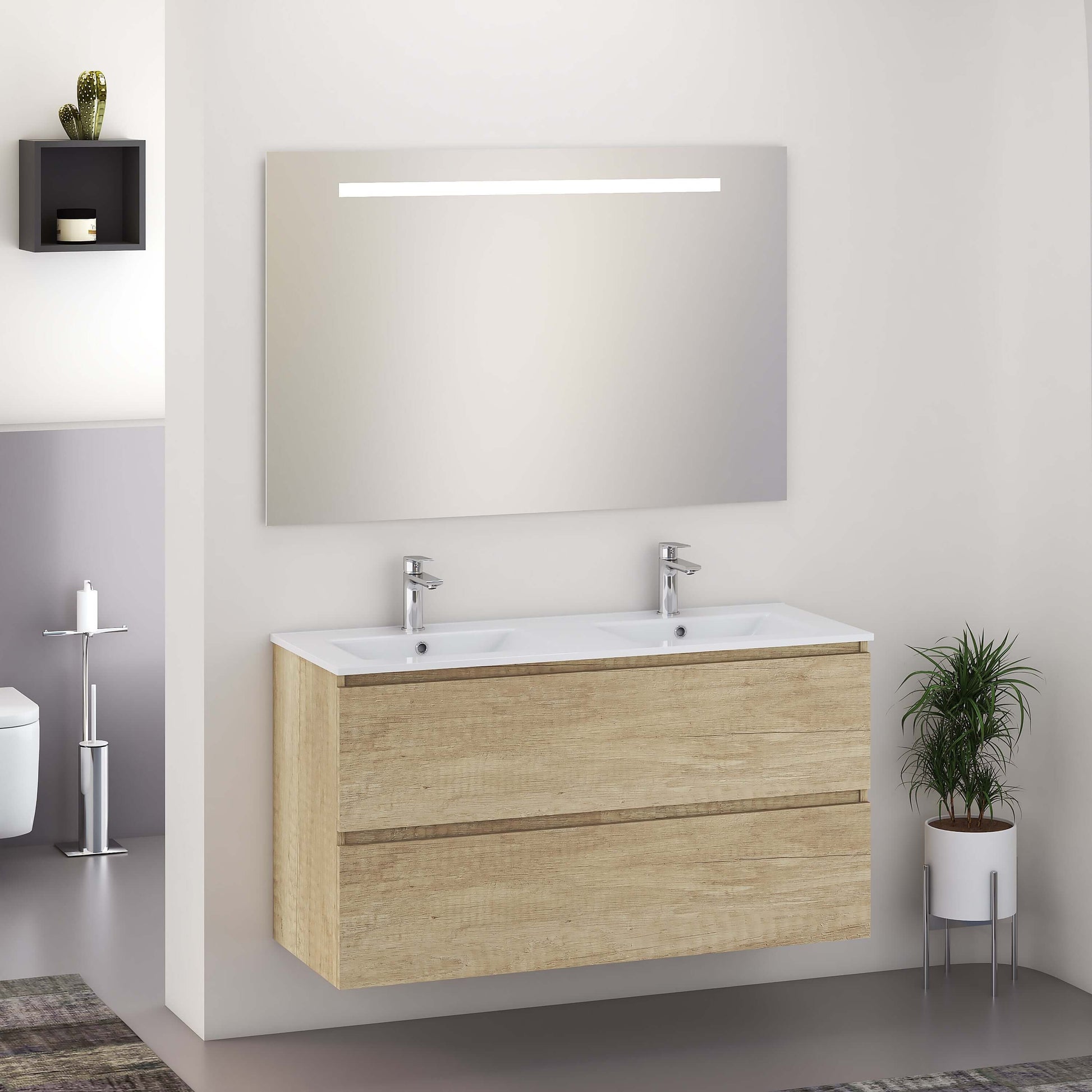SEPHIA compleet badmeubel 120cm nature Badkamermeubelen -> Complete badkamermeubelsets Sanitairluxe