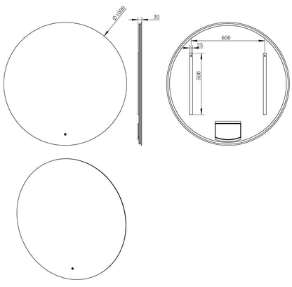 Giro Ronde Spiegel Wiesbaden met LED Verlichting in 100 Cm Badkamerspiegel Sanitairluxe