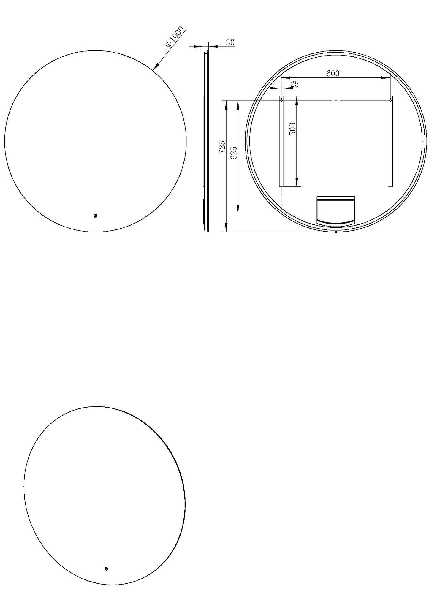 Giro Ronde Spiegel Wiesbaden met LED Verlichting in 100 Cm Badkamerspiegel Sanitairluxe