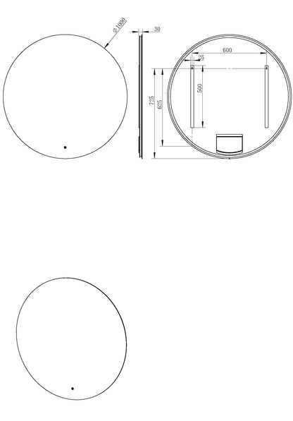 Giro Ronde Spiegel Wiesbaden met LED Verlichting in 100 Cm Badkamerspiegel Sanitairluxe