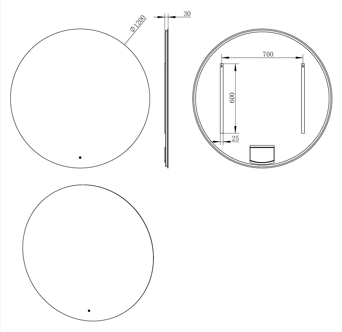 Giro Ronde Spiegel Wiesbaden met LED Verlichting in 120 Cm Badkamerspiegel Sanitairluxe
