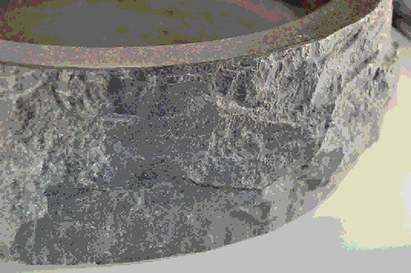 Raw waskom rond hamerslag 40x12 cm hardsteen gezoet Wastafels -> Waskommen Sanitairluxe