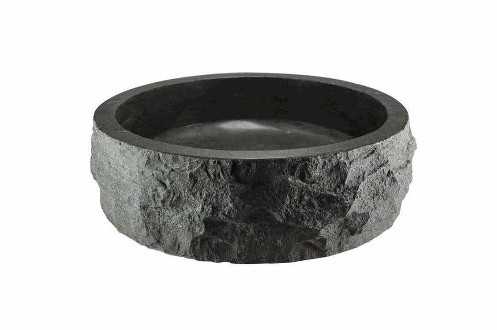 Raw waskom rond hamerslag 40x12 cm hardsteen gezoet Wastafels -> Waskommen Sanitairluxe